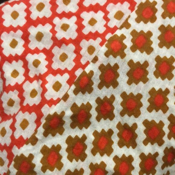 J. Crew Lightweight Orange and Brown Aztec Diamond Patterned Top Size Medium - Picture 5 of 8